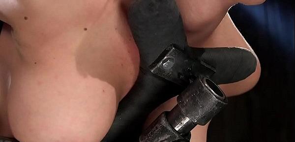  Blonde in device bondage ass lashed